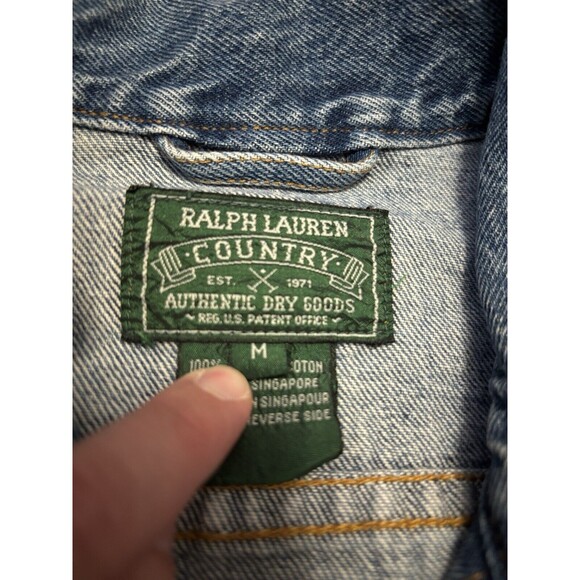 Vintage Ralph Lauren Polo Country Denim Jacket Blue Jean 90s 80s Size M - Picture 4 of 8